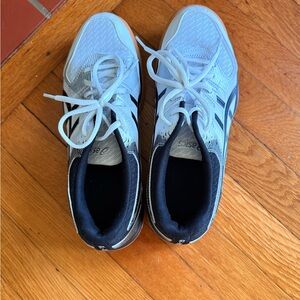 Asics White and Black volleyball Shoes